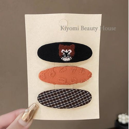 Cute Embroidered Cat & Flower BB Clip