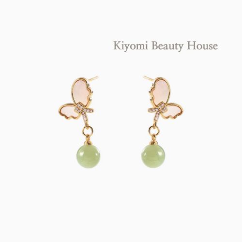 Butterfly Hetian Jade Earrings
