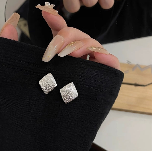 Geometric Rhombus Stud Earrings