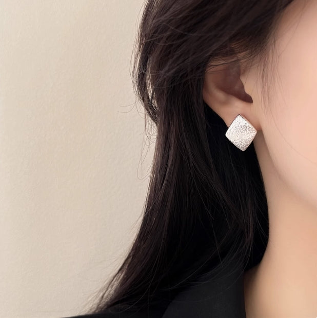 Geometric Rhombus Stud Earrings