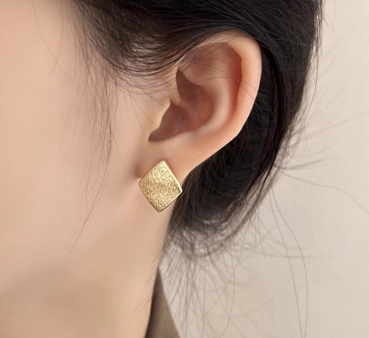 Geometric Rhombus Stud Earrings