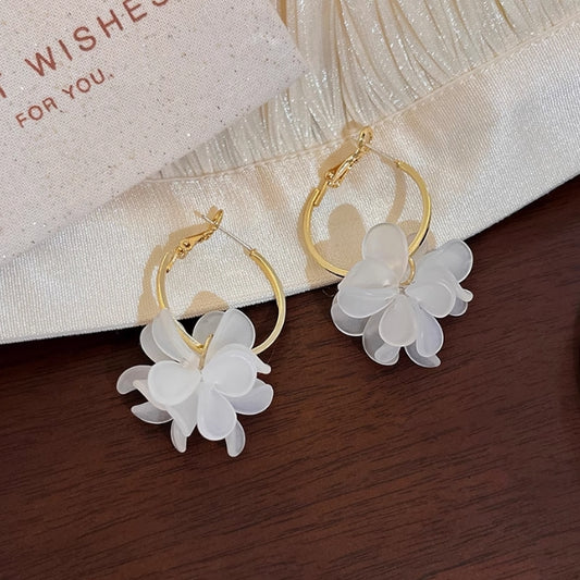 Super fairy sweet white flower earrings