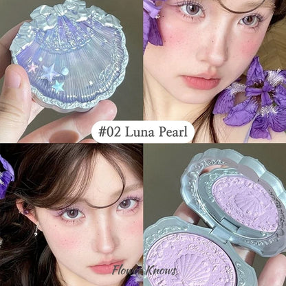 Flower Knows Shell Pearl Silky Embossed Blush 4 colors