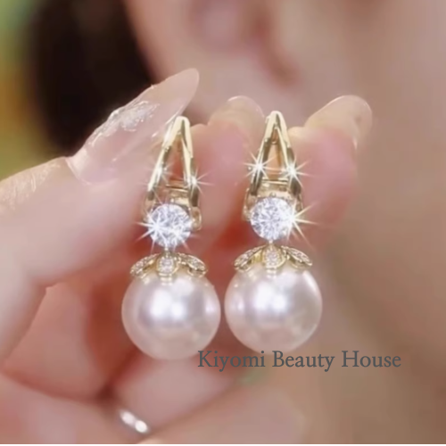Classic Pearl & Crystal Drop Earrings