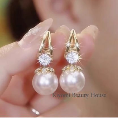 Classic Pearl & Crystal Drop Earrings