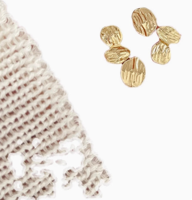 Silver Textured French Stud Earrings Minimalist Luxury  Design