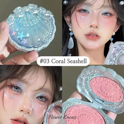 Flower Knows Shell Pearl Silky Embossed Blush 4 colors