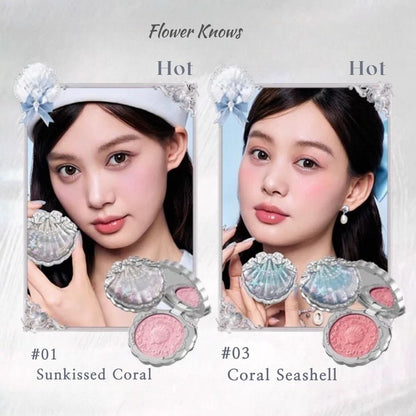 Flower Knows Shell Pearl Silky Embossed Blush 4 colors