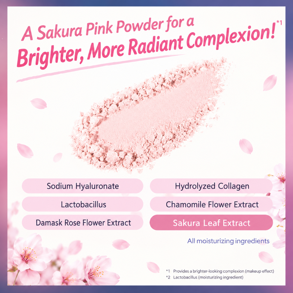Club Suppin Powder C – Good Night Cherry Blossom Scent | 26g + Bonus Puff