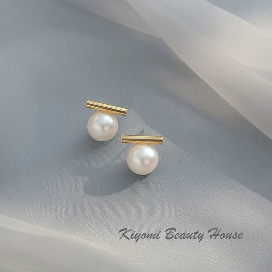Simulated-Pearl Stud Earrings