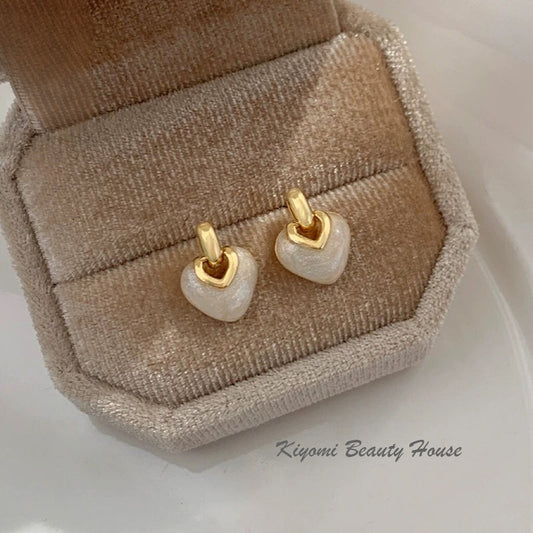 Unique love drip glaze high-end earrings