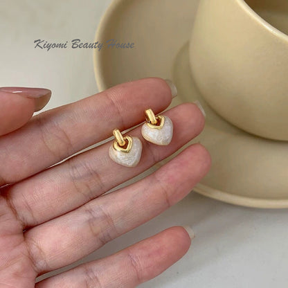 Unique love drip glaze high-end earrings