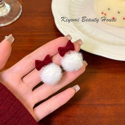 Pom Pom Dangle Earrings