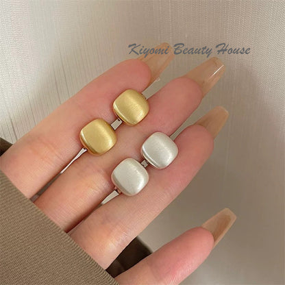 Metallic Square Stud Earrings