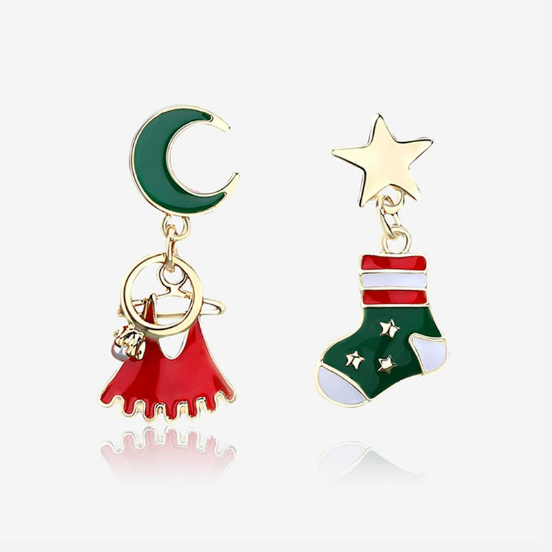 Christmas Earrings Collection-Christmas sock & dress Studs
