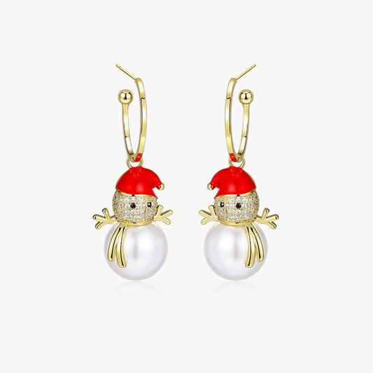 Christmas Earrings Collection-Christmas Snowman Studs