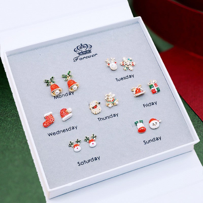 Christmas 7-Day Earrings Gift Set