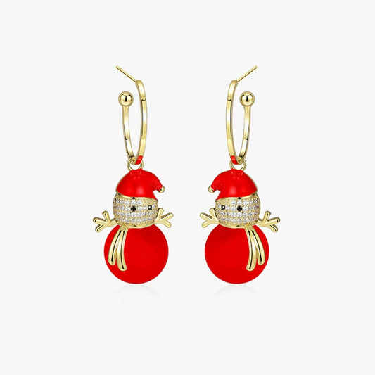 Christmas Earrings Collection-Christmas Snowman Studs