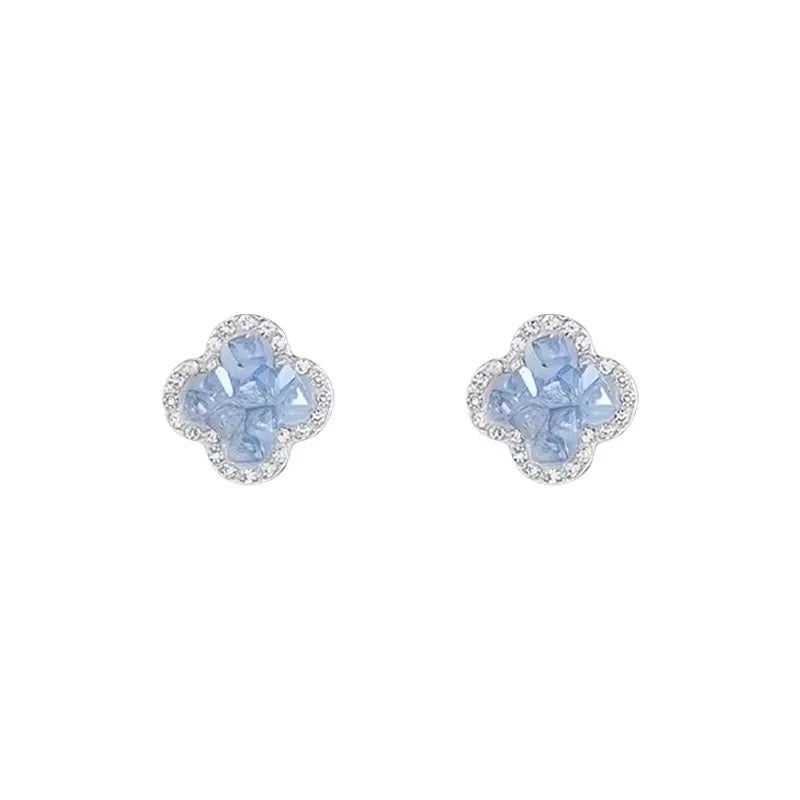 Frozen Bloom Clover Earrings