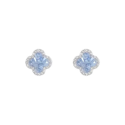 Frozen Bloom Clover Earrings