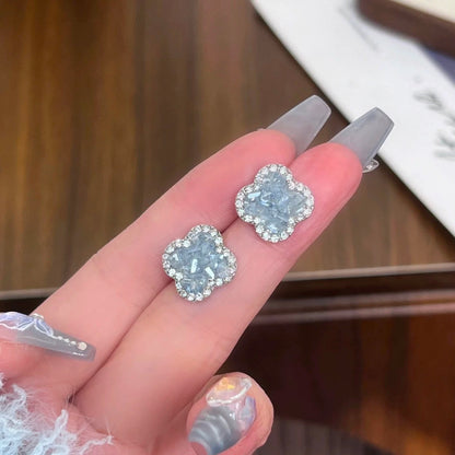 Frozen Bloom Clover Earrings