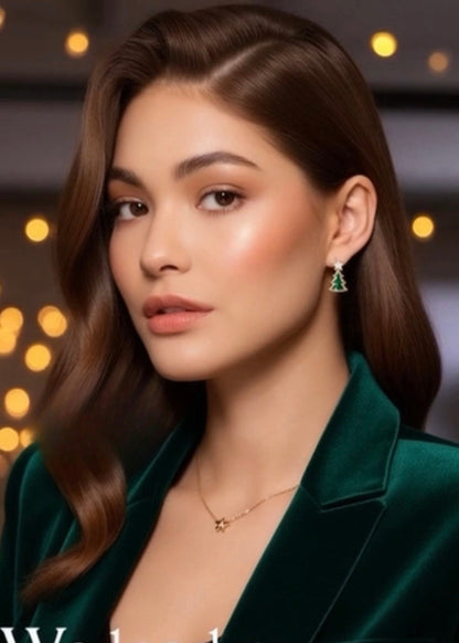 Christmas Week Zircon Deer Earrings Gift Set