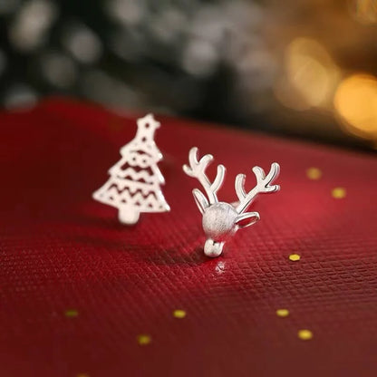 Christmas Tree & Reindeer Earrings Set