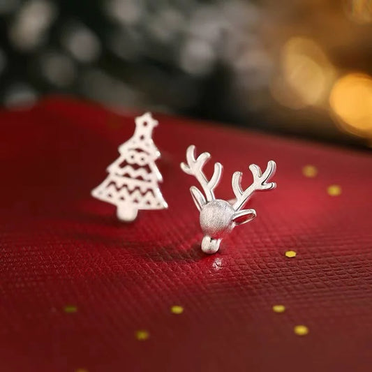 Christmas Tree & Reindeer Earrings Set