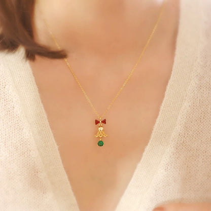 Christmas Bell Charm Necklace & Earrings