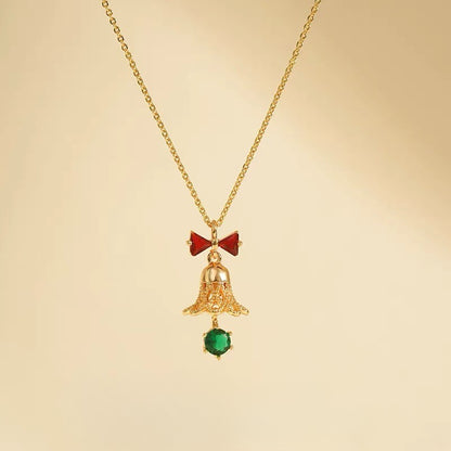 Christmas Bell Charm Necklace & Earrings