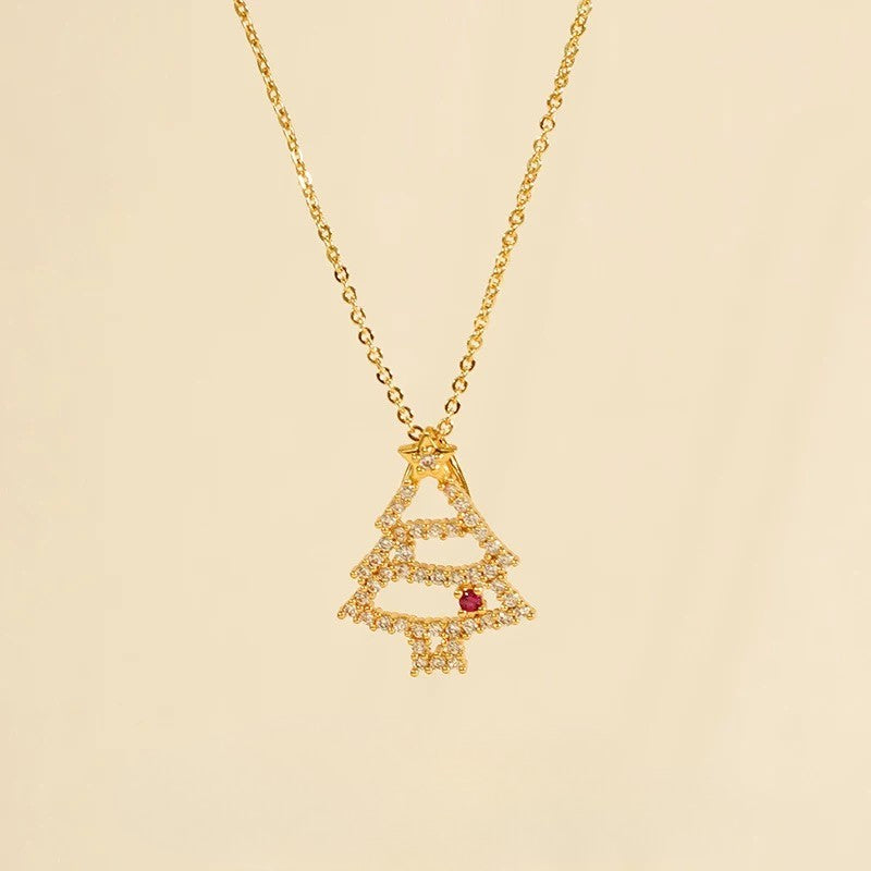 Sparkling Christmas Tree Necklace