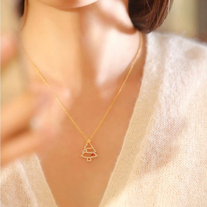 Sparkling Christmas Tree Necklace