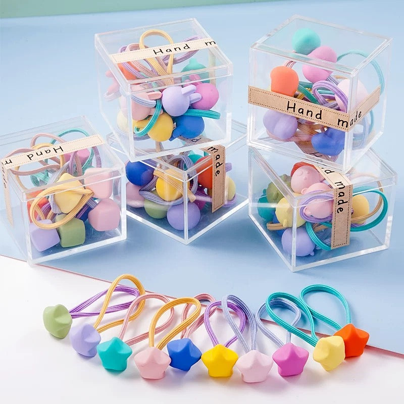 Childen's Colorful 3D Elastic Hair Ties