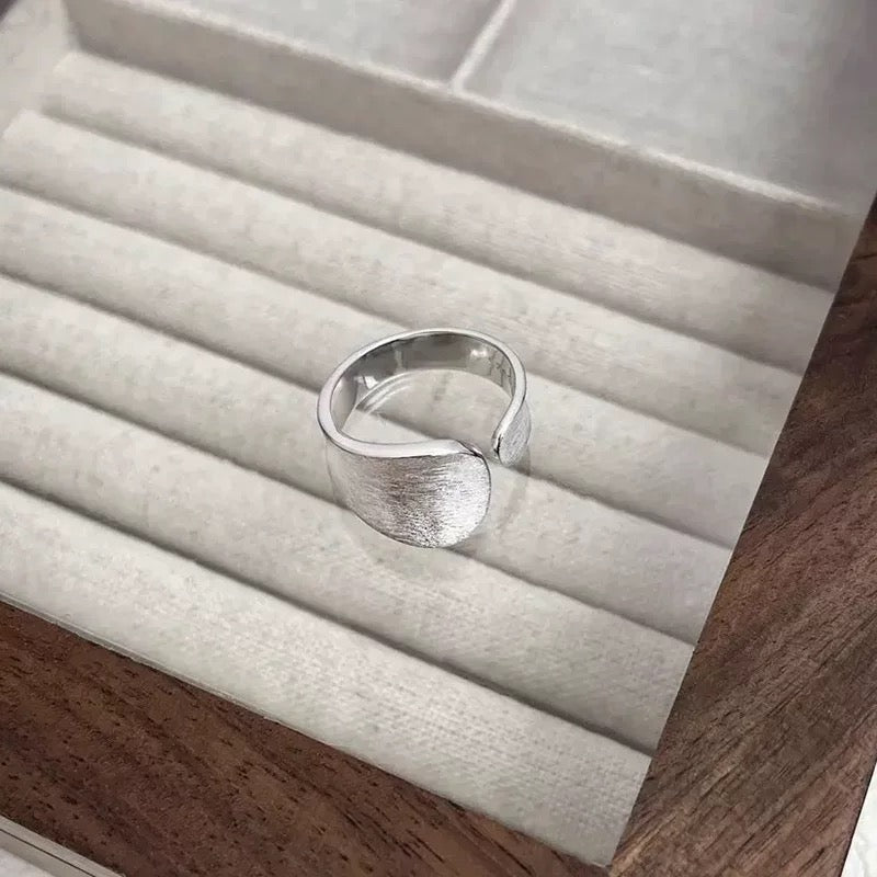 Satin Wave Open Ring