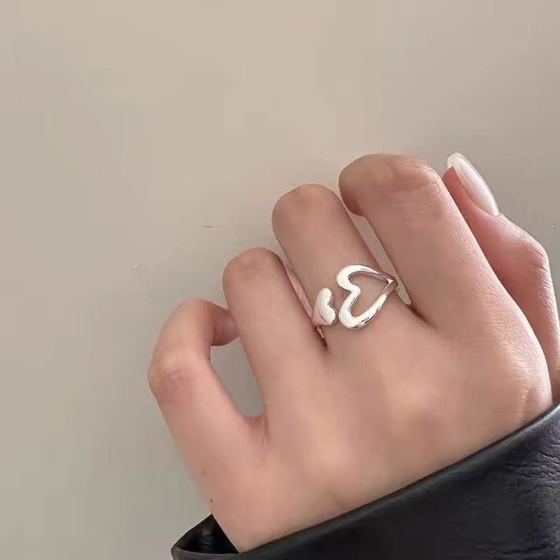 925 Sterling Silver Openwork Heart Ring