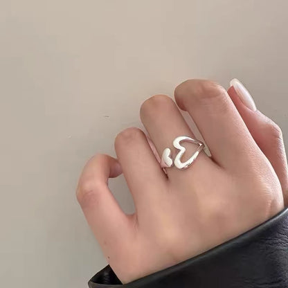 925 Sterling Silver Openwork Heart Ring