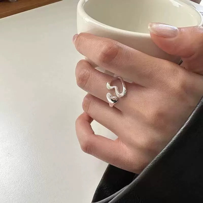 925 Sterling Silver Openwork Heart Ring