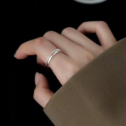 925 Sterling Silver Double Band Open Ring