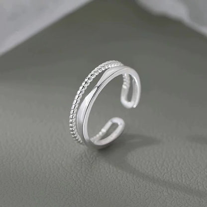 925 Sterling Silver Double Band Open Ring