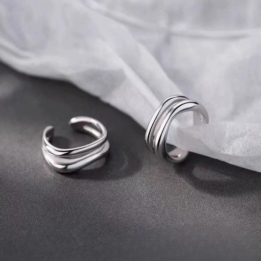 925 Sterling Silver Double Layer Ear Cuff