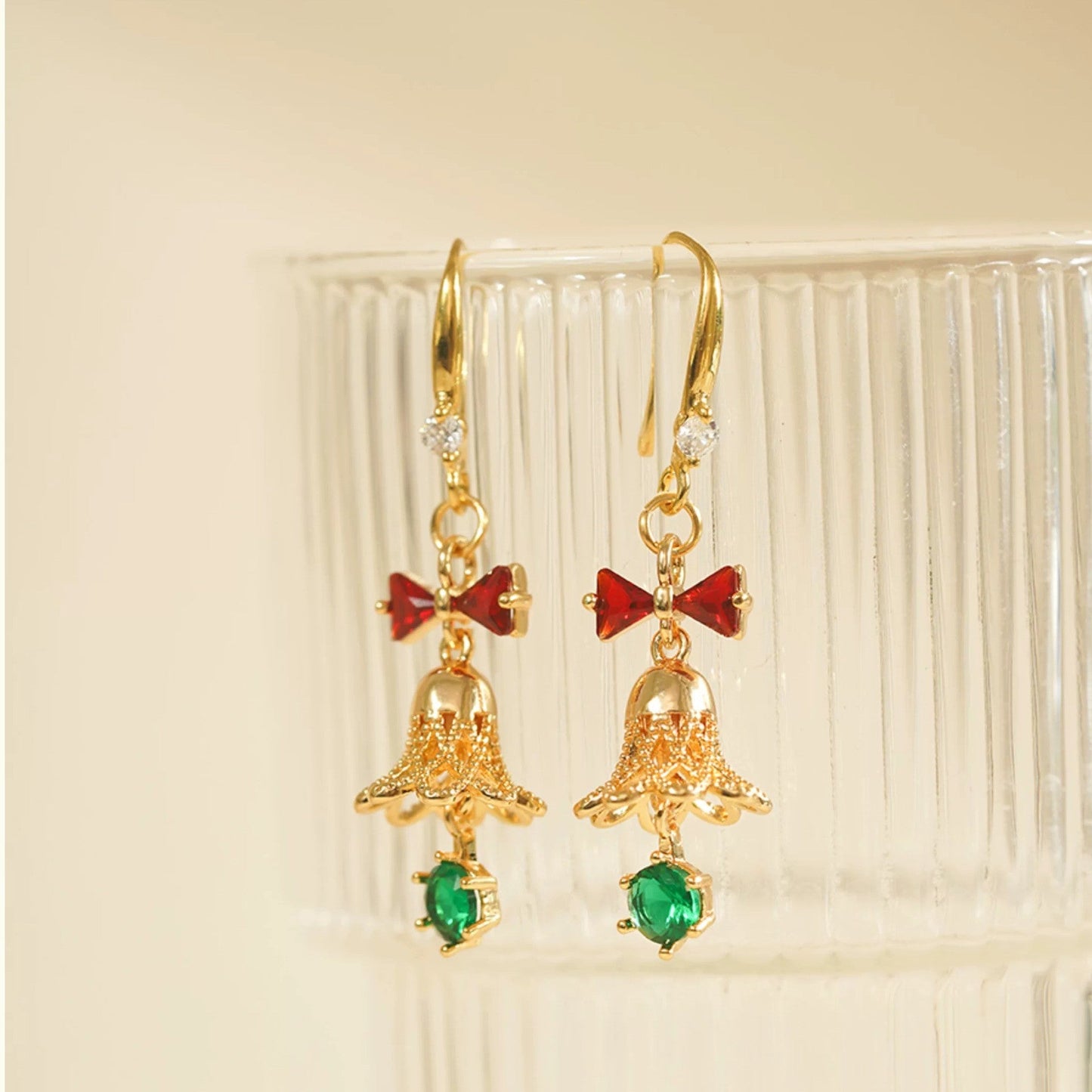 Christmas Bell Charm Necklace & Earrings