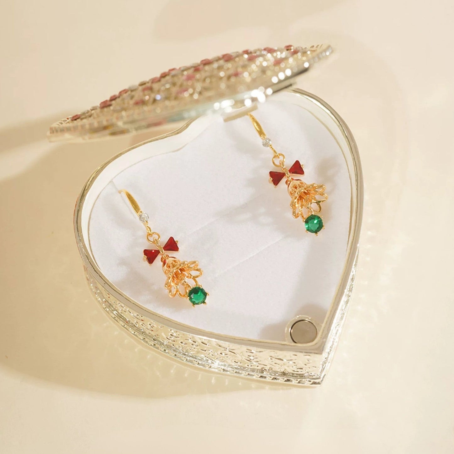 Christmas Bell Charm Necklace & Earrings