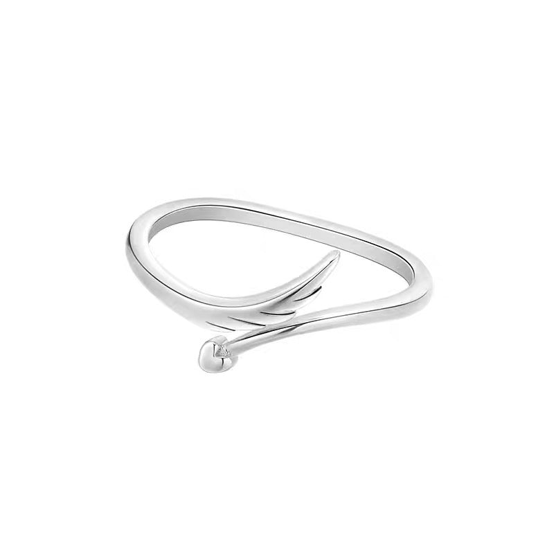 S925 Sterling Silver Angel Wing Adjustable Ring