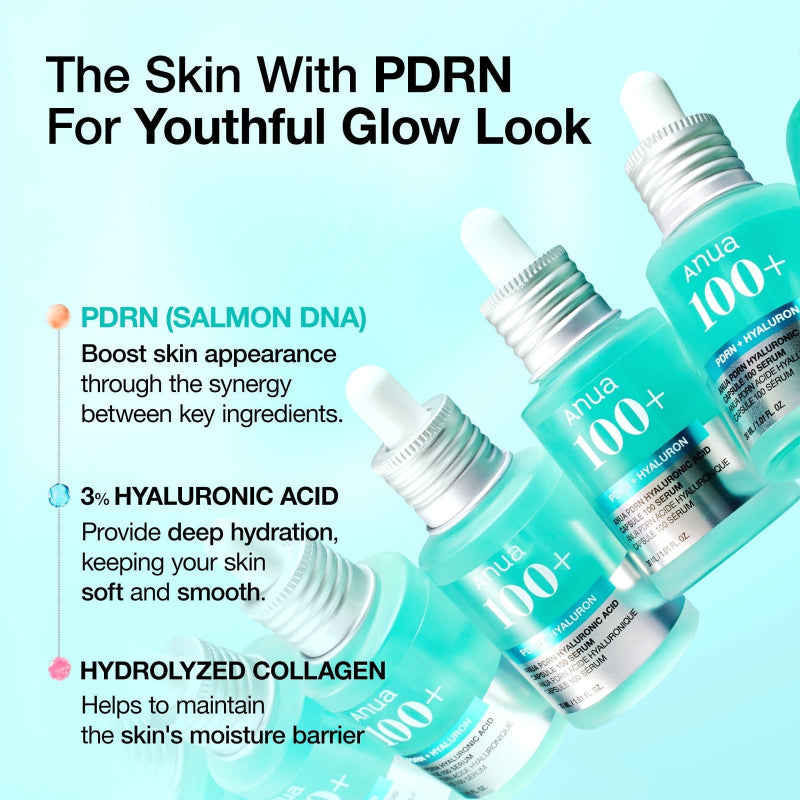 ANUA PDRN Hyaluronic Acid Capsule 100 Serum Duo Set (30ml x 2) + Bonus Mask