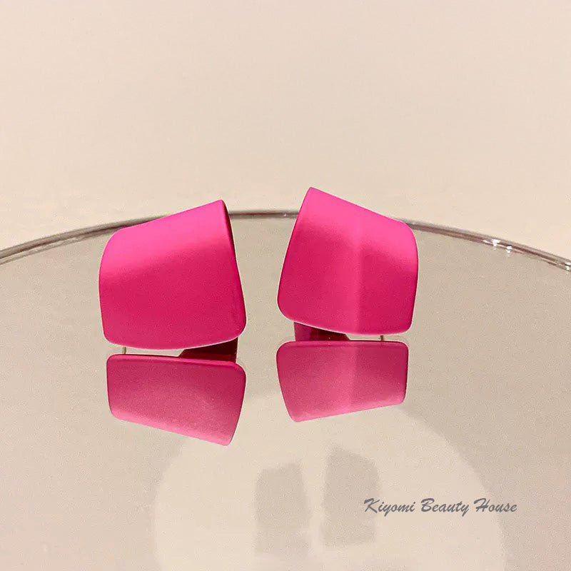 Exaggerated Irregular Geometric Metal Stud Earrings